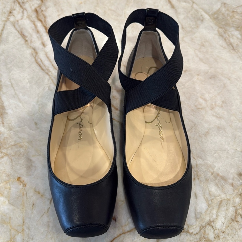 Jessica Simpson Mandalaye black ballet flats, like new. Size 7